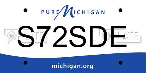 S72SDE Michigan License Plate