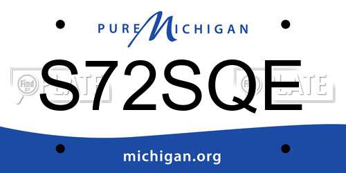 S72SQE Michigan License Plate
