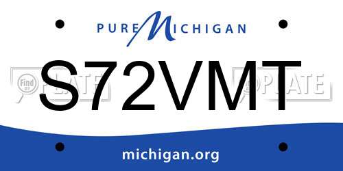 S72VMT Michigan License Plate