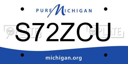 S72ZCU Michigan License Plate