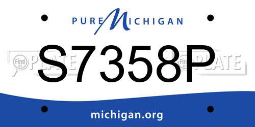 S7358P Michigan License Plate