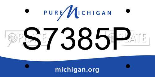 S7385P Michigan License Plate