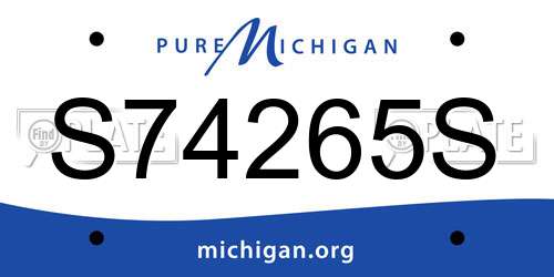 S74265S Michigan License Plate