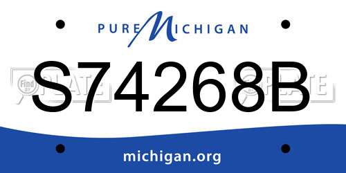 S74268B Michigan License Plate