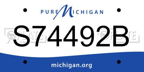 S74492B Michigan License Plate