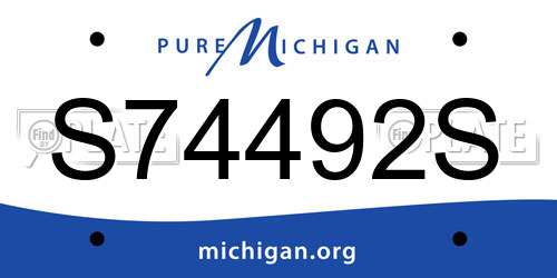S74492S Michigan License Plate