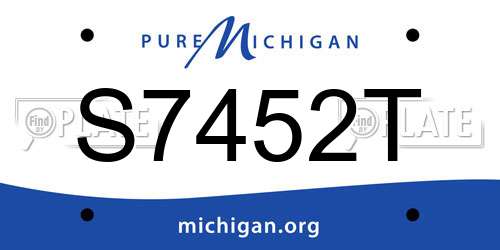 S7452T Michigan License Plate