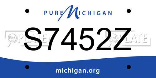 S7452Z Michigan License Plate