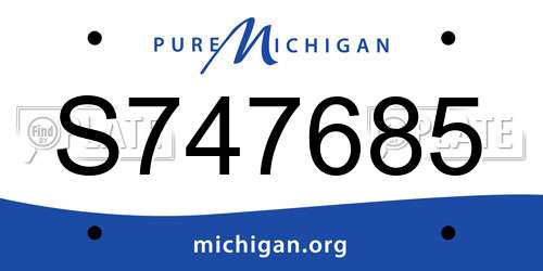 S747685 Michigan License Plate