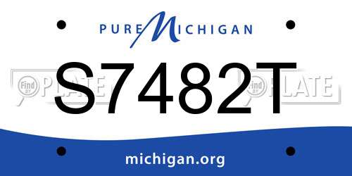 S7482T Michigan License Plate