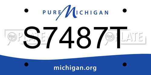 S7487T Michigan License Plate