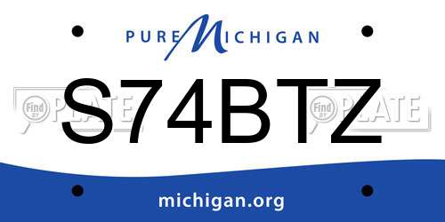 S74BTZ Michigan License Plate
