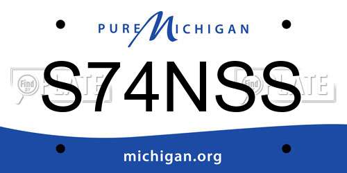S74NSS Michigan License Plate