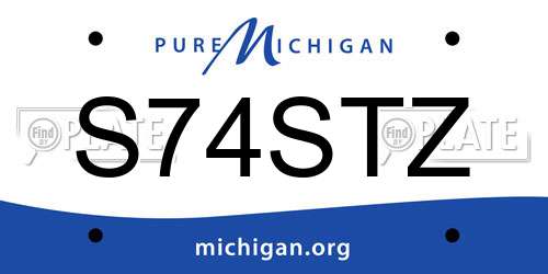S74STZ Michigan License Plate