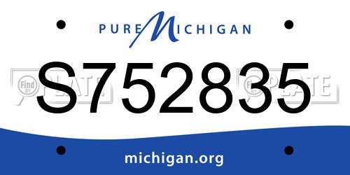 S752835 Michigan License Plate