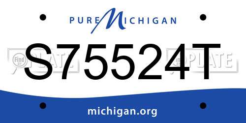 S75524T Michigan License Plate