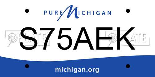 S75AEK Michigan License Plate