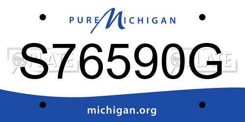 S76590G Michigan License Plate