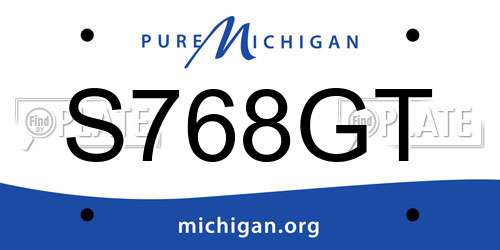 S768GT Michigan License Plate