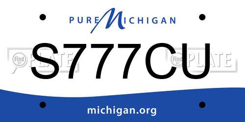S777CU Michigan License Plate