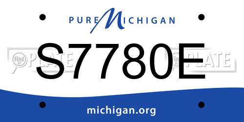 S7780E Michigan License Plate