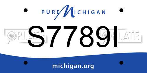 S7789I Michigan License Plate