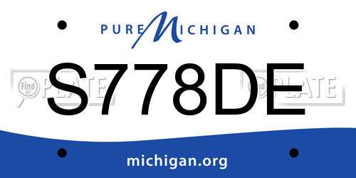 S778DE Michigan License Plate