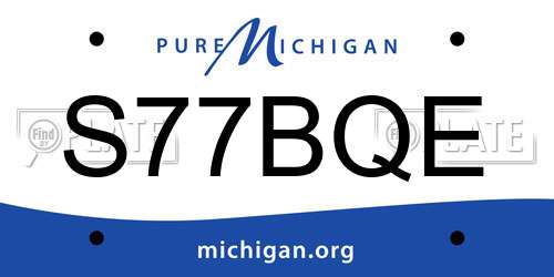 S77BQE Michigan License Plate