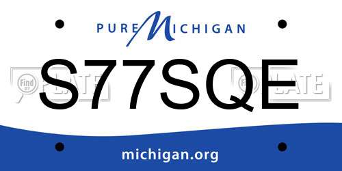 S77SQE Michigan License Plate