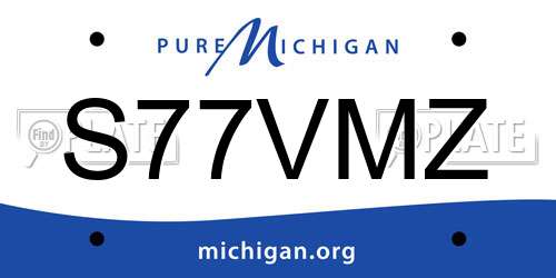 S77VMZ Michigan License Plate