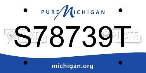 S78739T Michigan License Plate