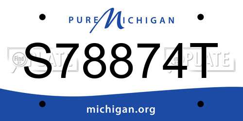 S78874T Michigan License Plate