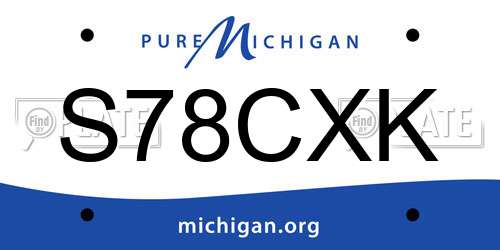 S78CXK Michigan License Plate