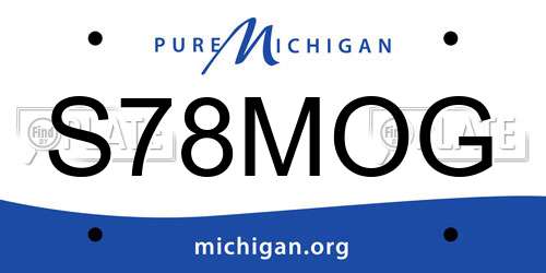 S78MOG Michigan License Plate