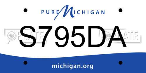 S795DA Michigan License Plate