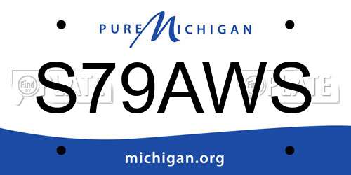 S79AWS Michigan License Plate