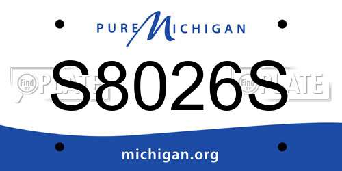 S8026S Michigan License Plate