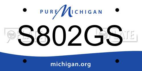 S802GS Michigan License Plate