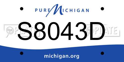 S8043D Michigan License Plate