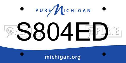 S804ED Michigan License Plate