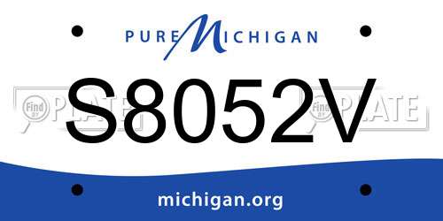 S8052V Michigan License Plate