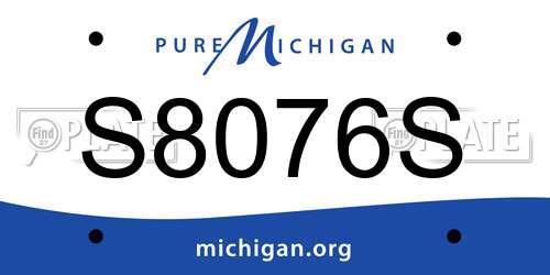 S8076S Michigan License Plate