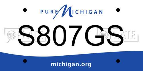 S807GS Michigan License Plate