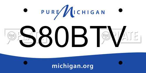 S80BTV Michigan License Plate
