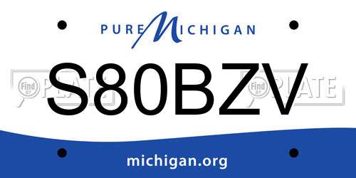 S80BZV Michigan License Plate