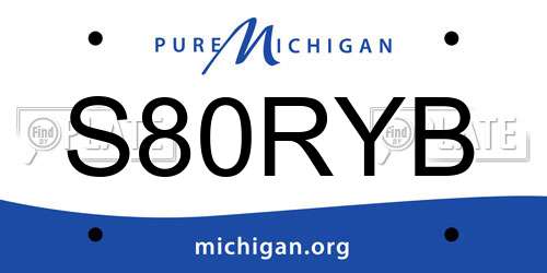 S80RYB Michigan License Plate