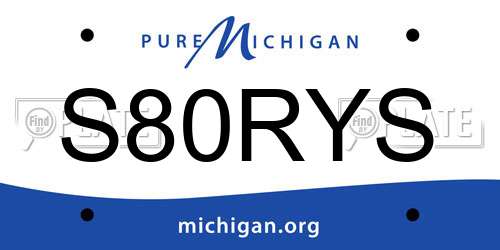 S80RYS Michigan License Plate