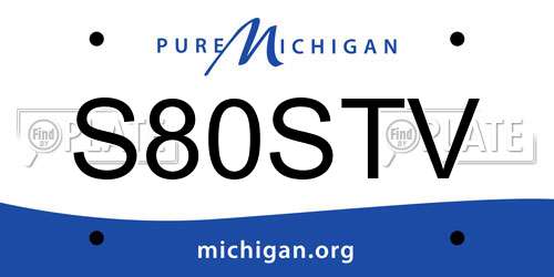 S80STV Michigan License Plate