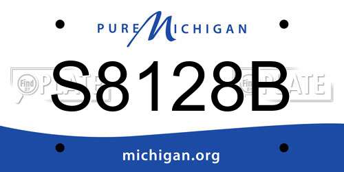 S8128B Michigan License Plate