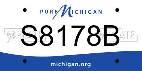 S8178B Michigan License Plate